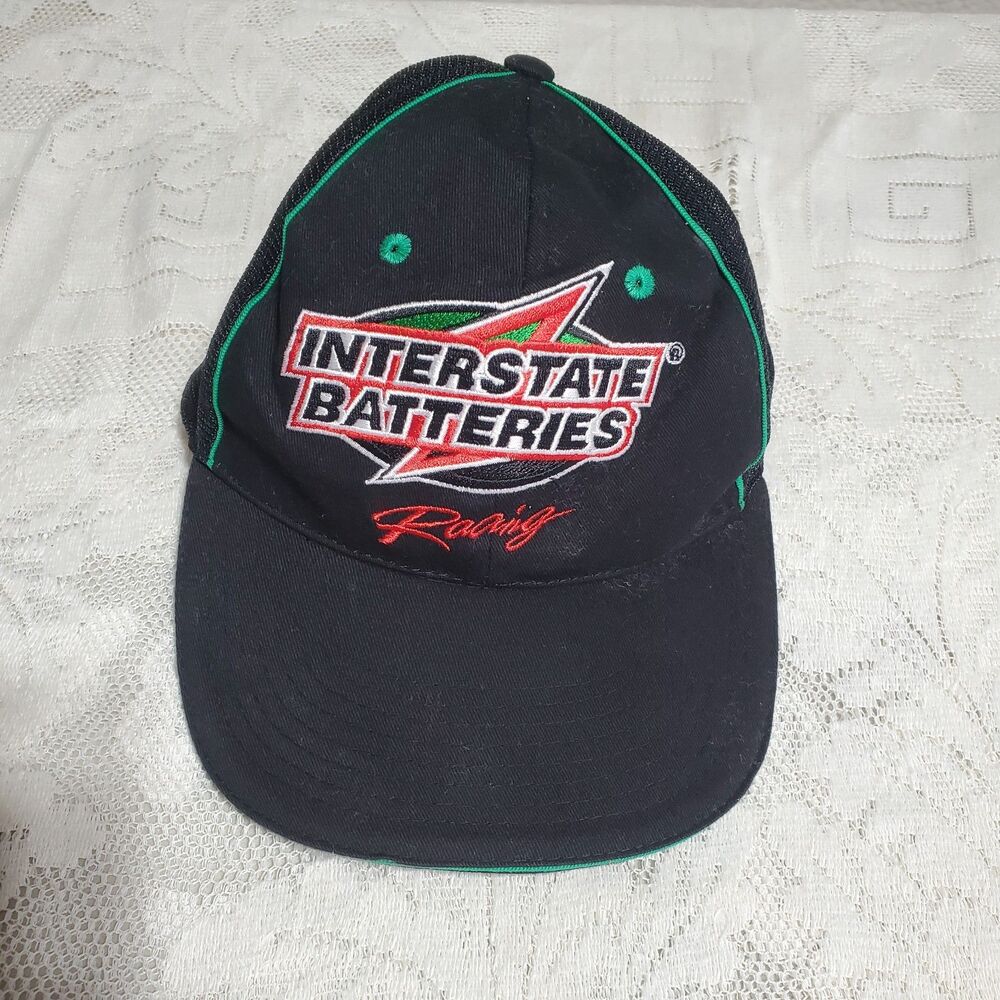 Vintage Interstate Batteries Hat Cap NASCAR Racing Bobby LaBonte #18 Black